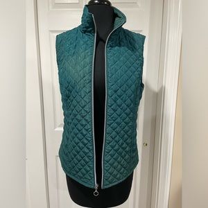 Christopher & Banks Forest Green Puffer Vest, Size Small